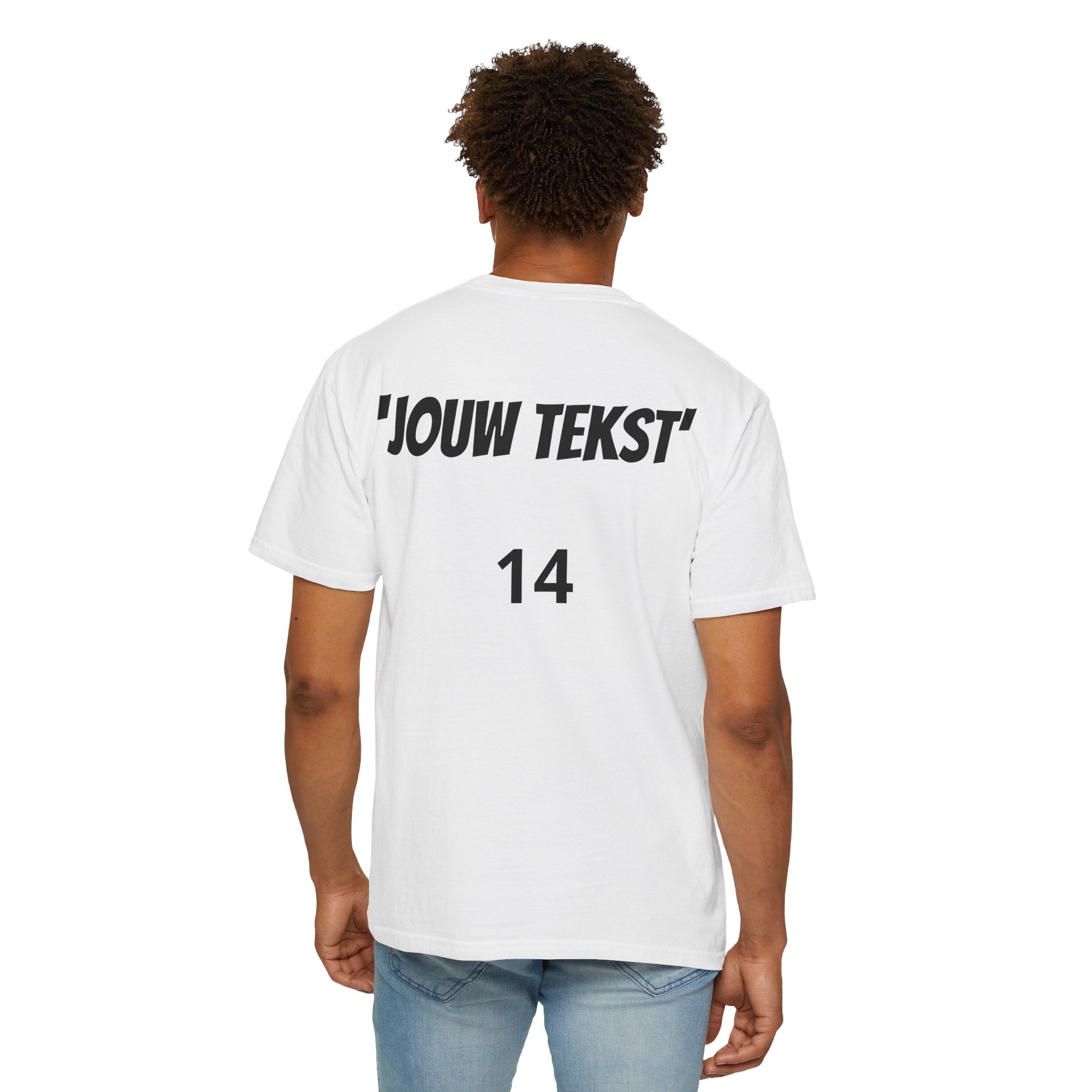 Custom Text T-Shirt — Personalized Front & Back Jersey Style